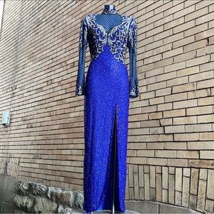 Vintage Lillie Rubin Naeem Khan Riazee silk beaded dress